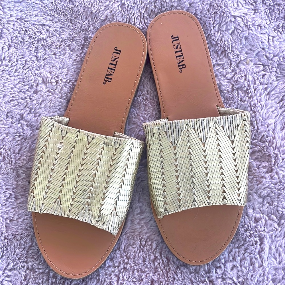 JustFab Gold Sandals